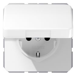 Jung Schutzkontakt-Steckdose CD CD1520BFKLWW, 16A 250V, Thermoplast, Alpinweiß... JUNGE-CD1520BFKLWW 4011377061972 (Abb. 1)