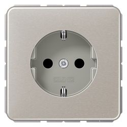 Jung Schutzkontakt-Steckdose CD 1520PT, 16A 250V, Aluminium eloxiert, Platin... JUNGE-CD1520PT 4011377059979 (Abb. 1)
