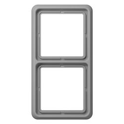 Jung Abdeckrahmen CD 500, 2fach, Duroplast, Grau... JUNGE-CD582GR 4011377054004 (Abb. 1)
