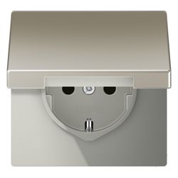 Jung Schutzkontakt-Steckdose Serie LS ES1520KIKL, 16A 250V, Edelstahl, 1 Stück... JUNGE-ES1520KIKL 4011377064324 (Abb. 1)