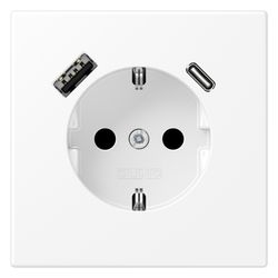 Jung Schutzkontakt-Steckdose LS 1520-15CAWWM, 16A 250V, Thermoplast, Schneeweiß m... JUNGE-LS1520-15CAWWM 4011377187634 (Abb. 1)