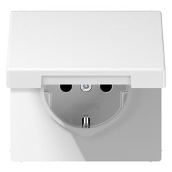 Jung Schutzkontakt-Steckdose Serie LS, 16A 250V, mit Klappdeckel, Duroplast, Alpinwei... JUNGE-LS1520KLWW 4011377064027 (Abb. 1)