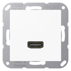 Jung Multimedia-Anschluss HDMI AS/A MAA1112WW, 25mm Einbautiefe, Thermoplast, Alpinwei... JUNGE-MAA1112WW 4011377070714 (Abb. 1)