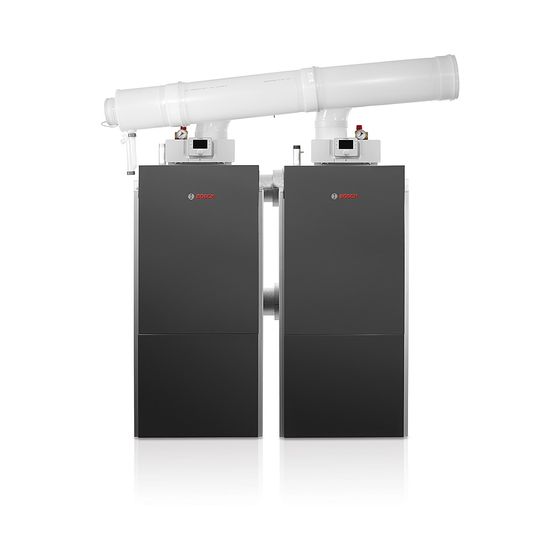 BOSCH Kesselkaskade GC7000F 150 CSR21/23 2 x GC7000F 75kW mit Drosselklappe, BSS