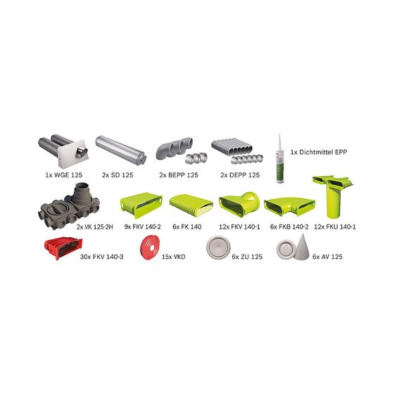 BOSCH Wohnungslüftungspaket Bopa VE113, Luftverteilpaket Flachkanal, bis 160m2, 7739624820