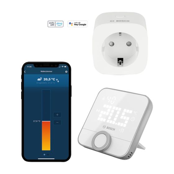 BOSCH Einzelraumregelung Erweiterungsset 1x Raumthermostat II, 1x Zwischenstecker