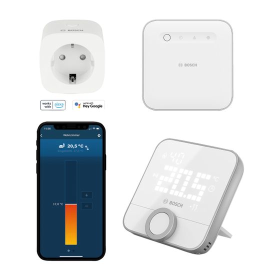 BOSCH Einzelraumregelung Starterset Controller, Raumthermostat, Zwischenstecker