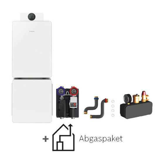 BOSCH Gas-Brennwert-Pluspaket Bopa GCFS850, GC8800iF-15, WH 160-3 P, HS25/6 MSL, C33x