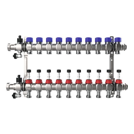 BOSCH Zubehör für Wohnungsstationen Edelstahl HK-Verteiler 10HK DFM 0-5l/min