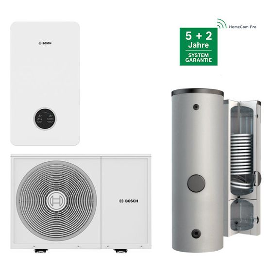 Bosch Luft-Wärmepumpen-Paket Bopa CS385 mit CS3800iAW 4 OE-S, AWEi, R290, BPU 400-C, T-Stück, Schlammabsch. und Zub.