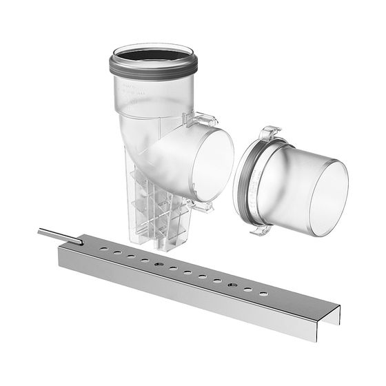 Junkers Bosch FC-SE80-87 Abgasbogen d. 80mm 87 Grad mit Auflageschiene