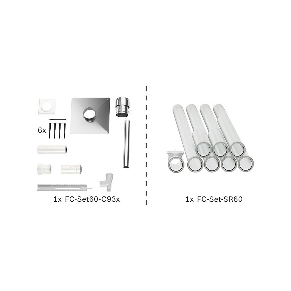 BOSCH Abgas-Standardpaket BOPA FC41 S Schacht starr, 60/100, 10m, RLU... JUNKERS-7739619190 4062321292805 (Abb. 1)