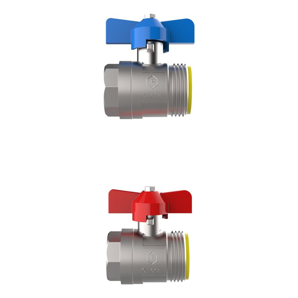 BOSCH Zubehör für Wohnungsstationen Kugelhahnset 3/4" horizontal... JUNKERS-7738345906 4069143093849 (Abb. 1)