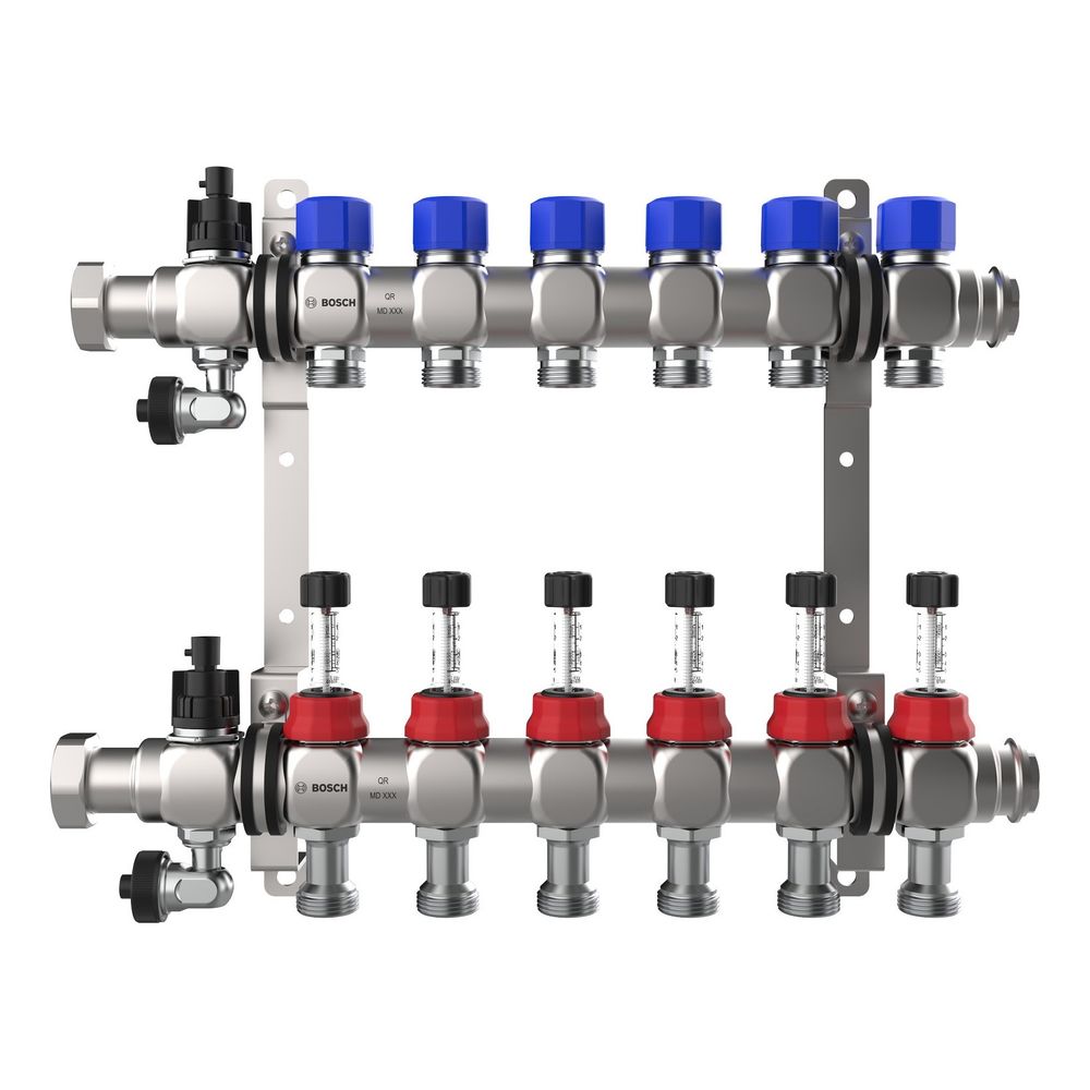 BOSCH Zubehör für Wohnungsstationen Edelstahl HK-Verteiler 8HK DFM 0-5l/min... JUNKERS-7738345903 4069143093818 (Abb. 1)