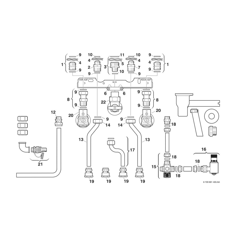 BOSCH Installationszubehör Nr. 677 Installationssatz für ST 50.., ST 80..... JUNKERS-7719001480 4010009548027 (Abb. 2)