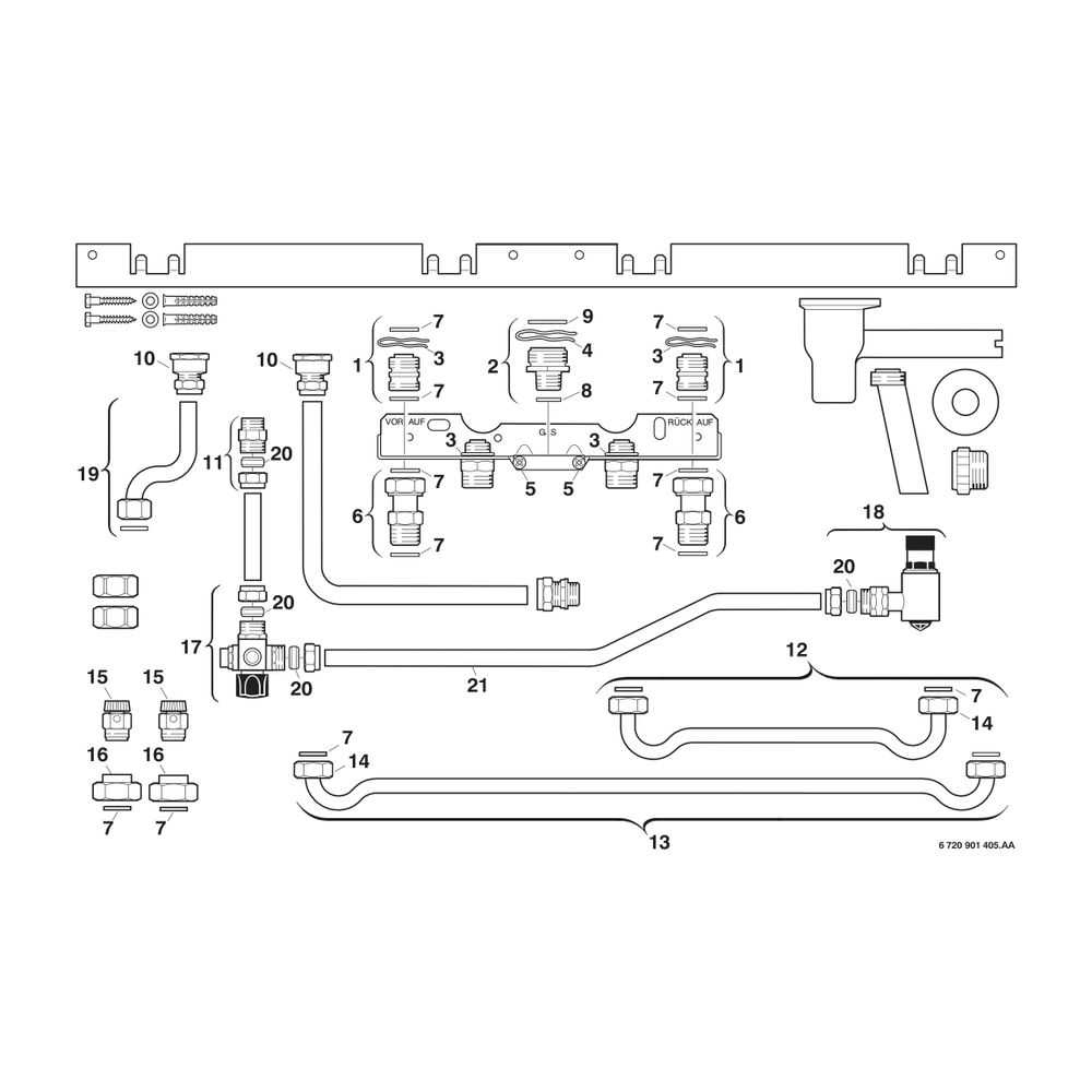 BOSCH Installationszubehör Nr. 678 Installationssatz für ST 50.., ST 80..... JUNKERS-7719001479 4010009548010 (Abb. 2)