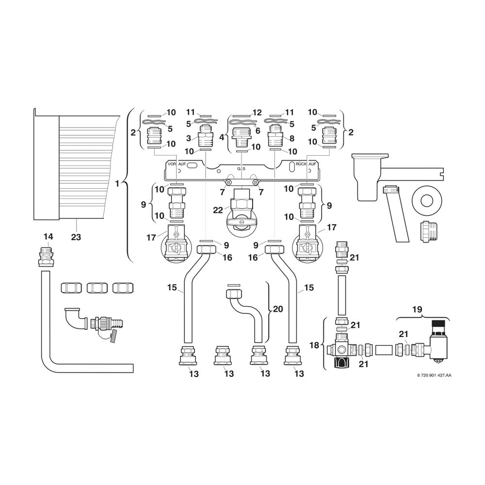 BOSCH Installationszubehör Nr. 793 Installationssatz für ST 50-5, ST 80-5... JUNKERS-7719001857 4010009576280 (Abb. 2)