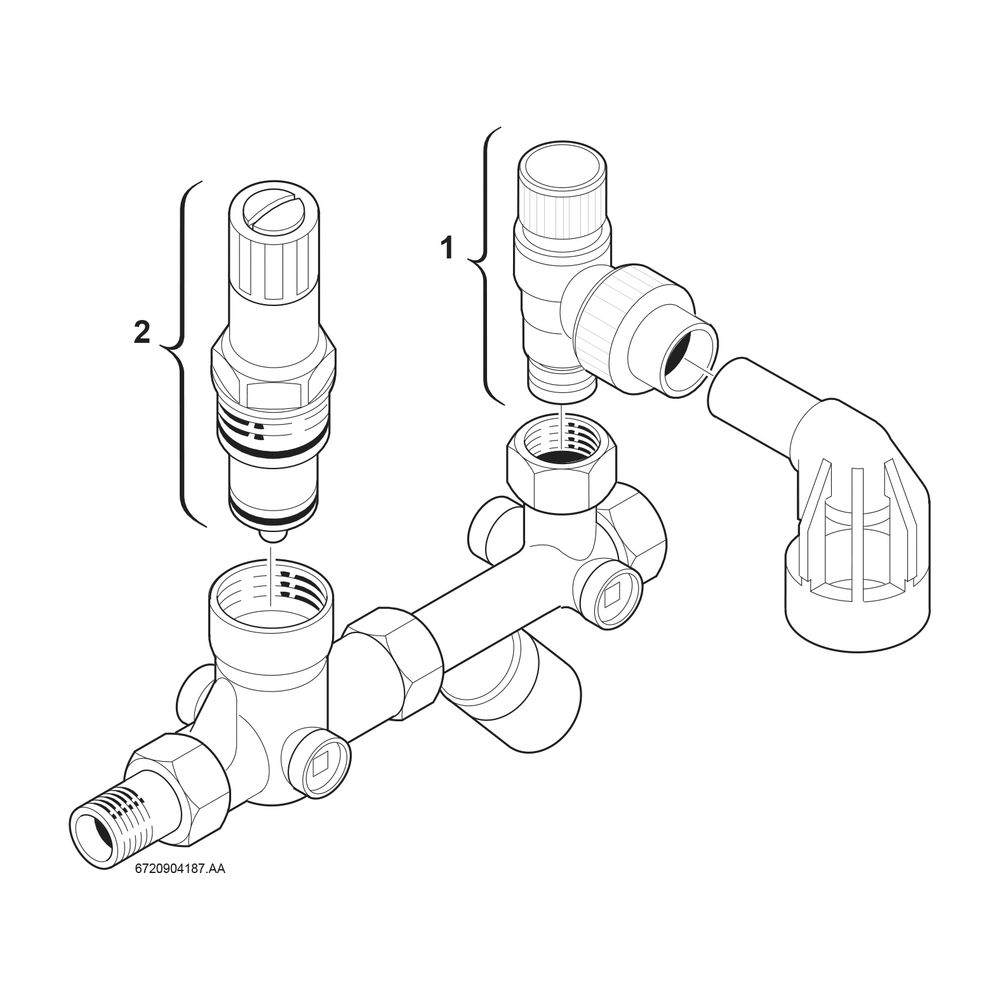 BOSCH Installationszubehör Nr. 430 Sicherheitsgruppe mit Druckminderer... JUNKERS-7719000759 4010009050742 (Abb. 2)