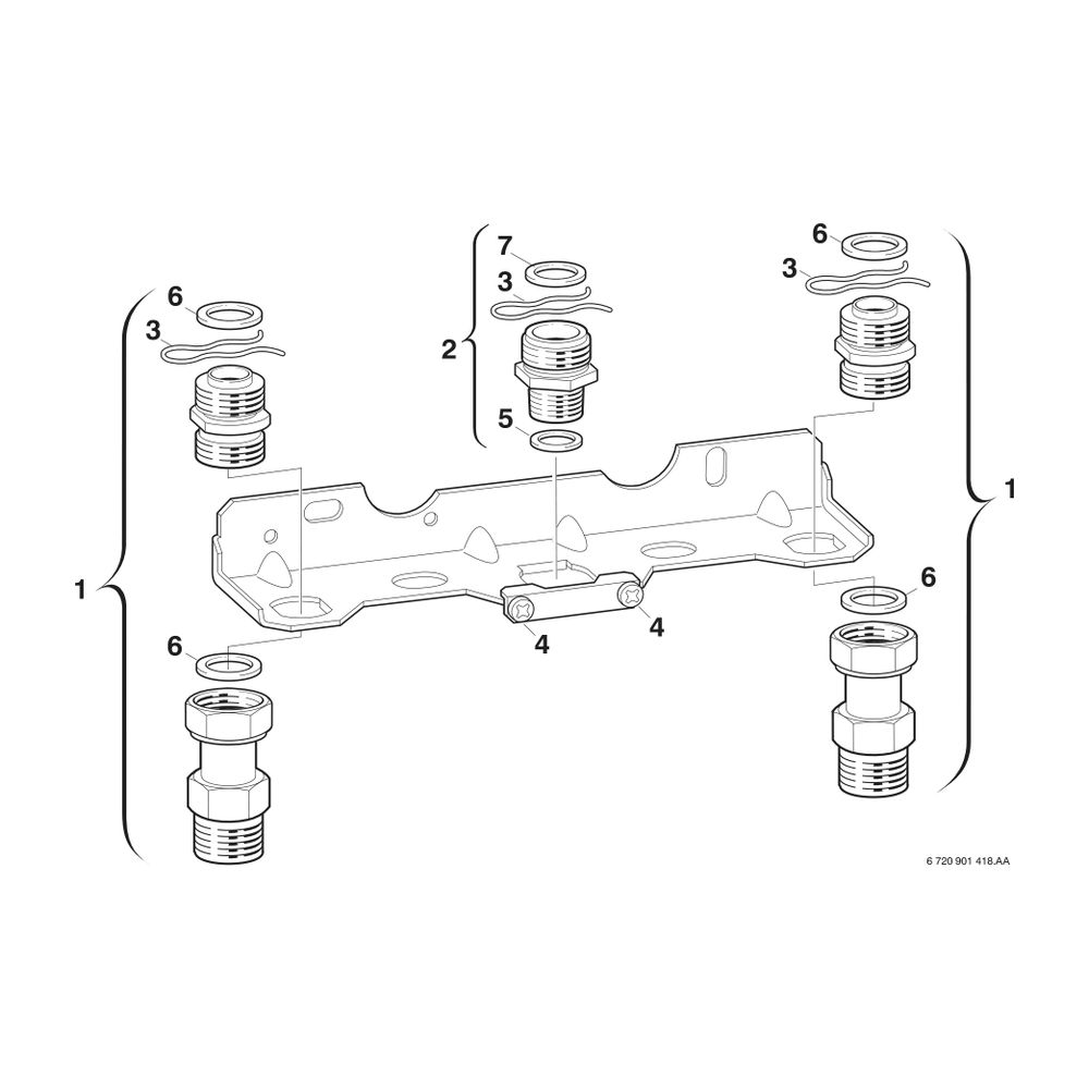 BOSCH Installationszubehör Nr. 759 Montageanschlussplatte Erdgas... JUNKERS-7719001771 4010009567219 (Abb. 2)