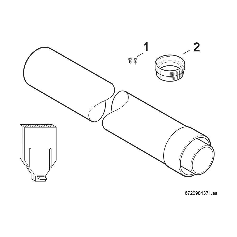 BOSCH Abgaszubehör AZ 190 Luft-/Abgasverlängerung, L:500mm... JUNKERS-7719001071 4010009053378 (Abb. 2)