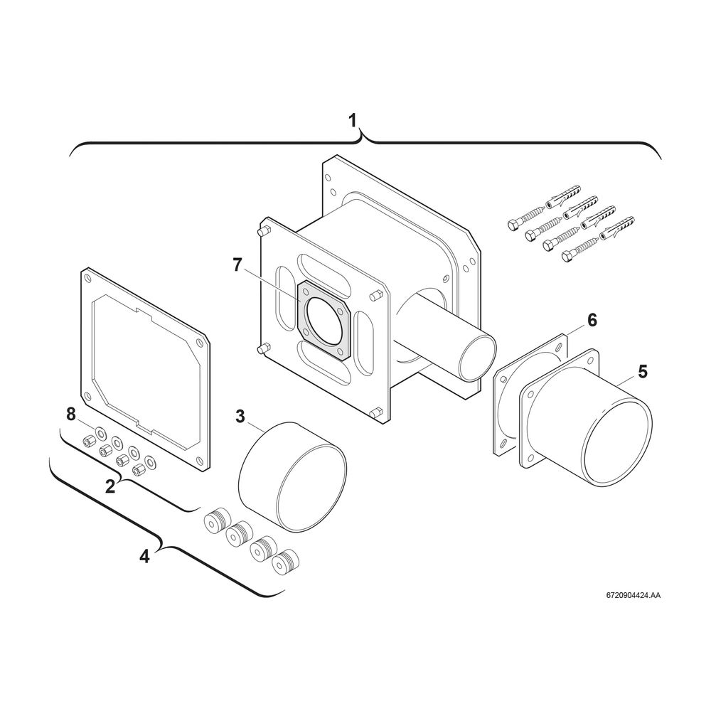 BOSCH Abgaszubehör AZ 325 für Austausch, Abgasanschluss waagerecht... JUNKERS-7719002288 4010009878537 (Abb. 2)