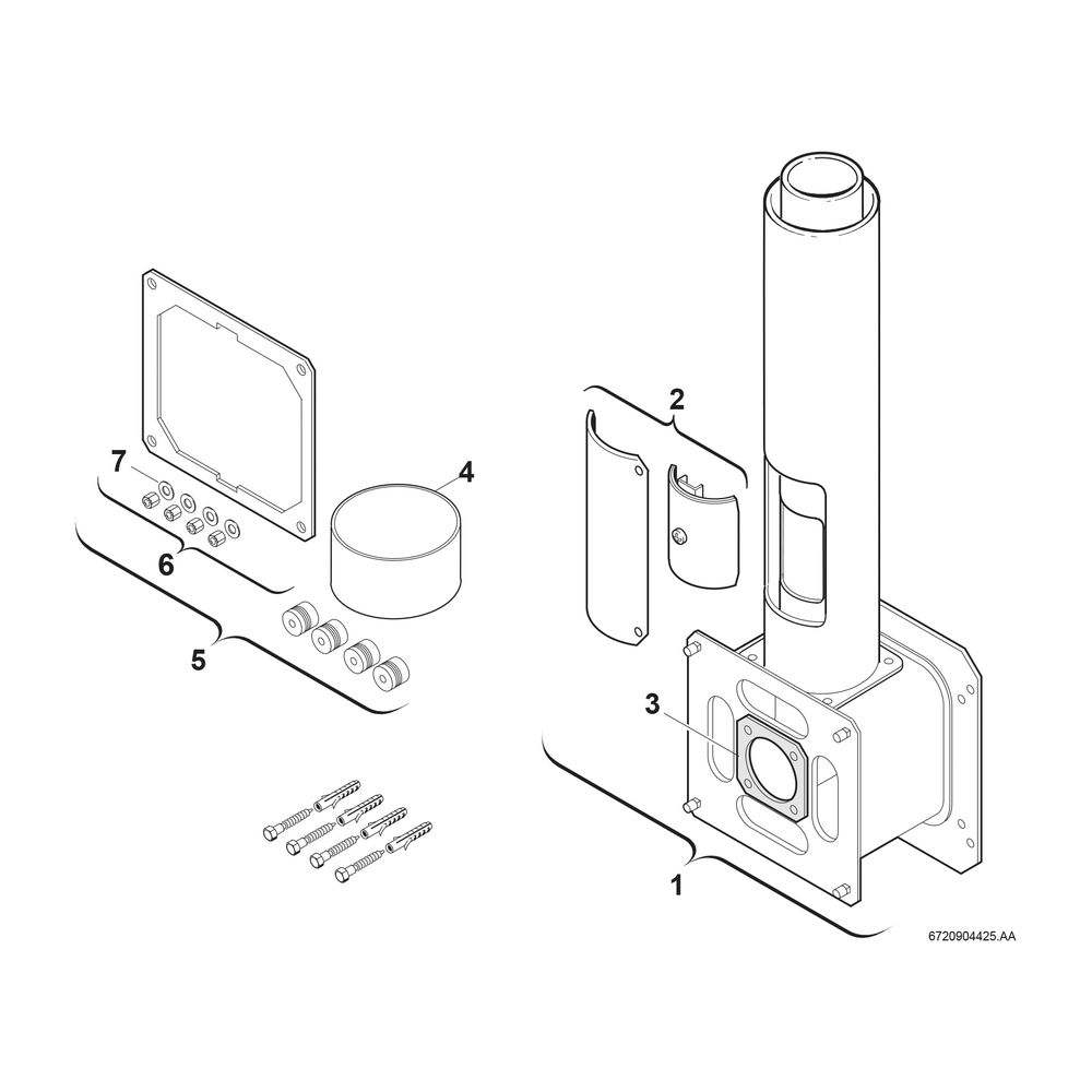 BOSCH Abgaszubehör AZ 326 für Austausch, Abgasanschluss senkrecht... JUNKERS-7719002289 4010009862444 (Abb. 2)