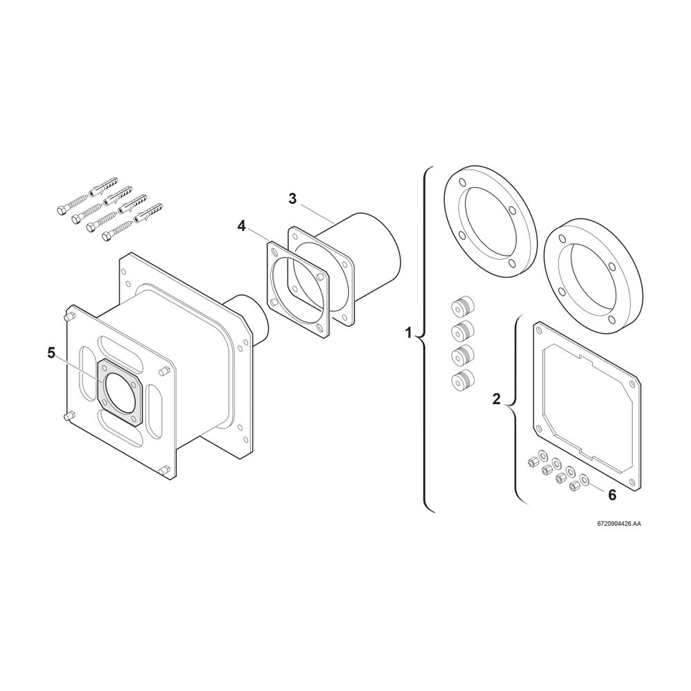 BOSCH Abgaszubehör AZ 327 für Austausch, Abgasanschluss hinten... JUNKERS-7719002290 4010009878544 (Abb. 2)