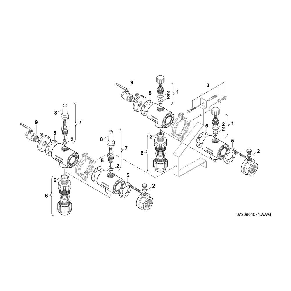 BOSCH Zubehör Solewärmepumpen Nr. 1138 Erweiterungsset Soleverteiler DN 32... JUNKERS-7719002865 4010009136613 (Abb. 2)