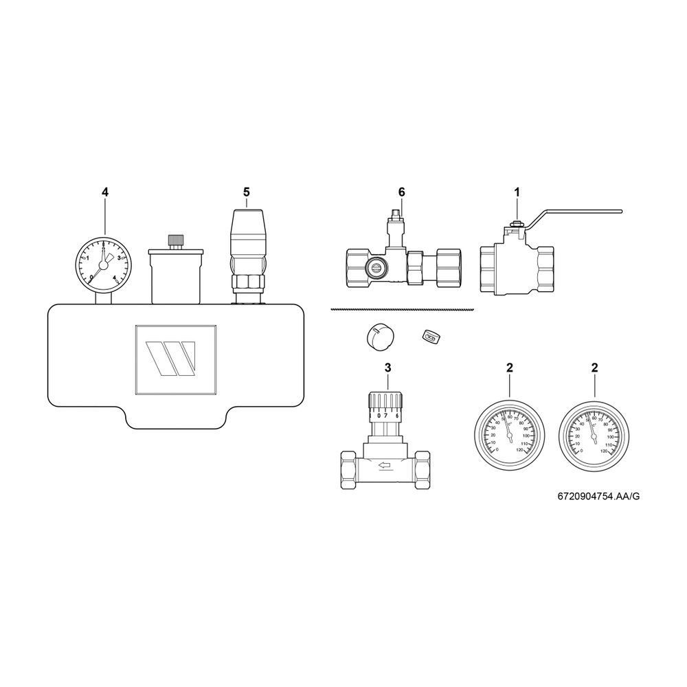 BOSCH Zubehör Solewärmepumpen Nr. 1121 Heizkreissystempaket... JUNKERS-7719002835 4010009860075 (Abb. 2)