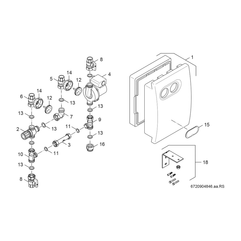 BOSCH Zubehör f. Warmwasserspeicher WWKG Warmwassermischergruppe... JUNKERS-7719003023 4010009168133 (Abb. 2)