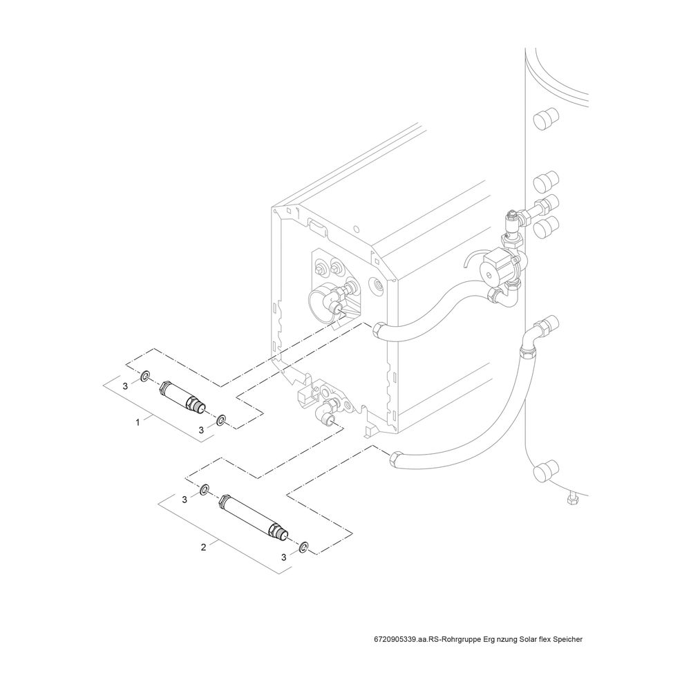 BOSCH Installationszub. Ergänzungskit 1 Montage links bis 400 L Speichervolumen... JUNKERS-7736602298 4057749336002 (Abb. 2)