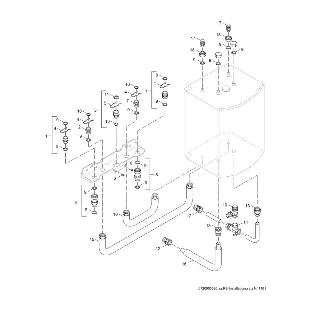 BOSCH Installationszubehör Nr. 1161 Installationssatz für ST 65 E... JUNKERS-7719003011 4010009546979 (Abb. 2)