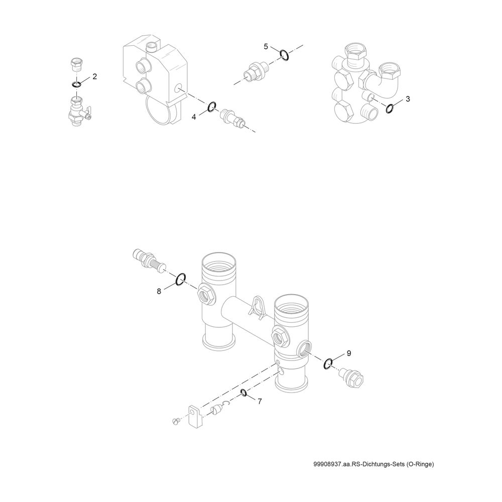 BOSCH Ersatzteil TTNR: 5594702 Dichtungs-Set O-Ring HS... JUNKERS-5594702 4010009957355 (Abb. 2)