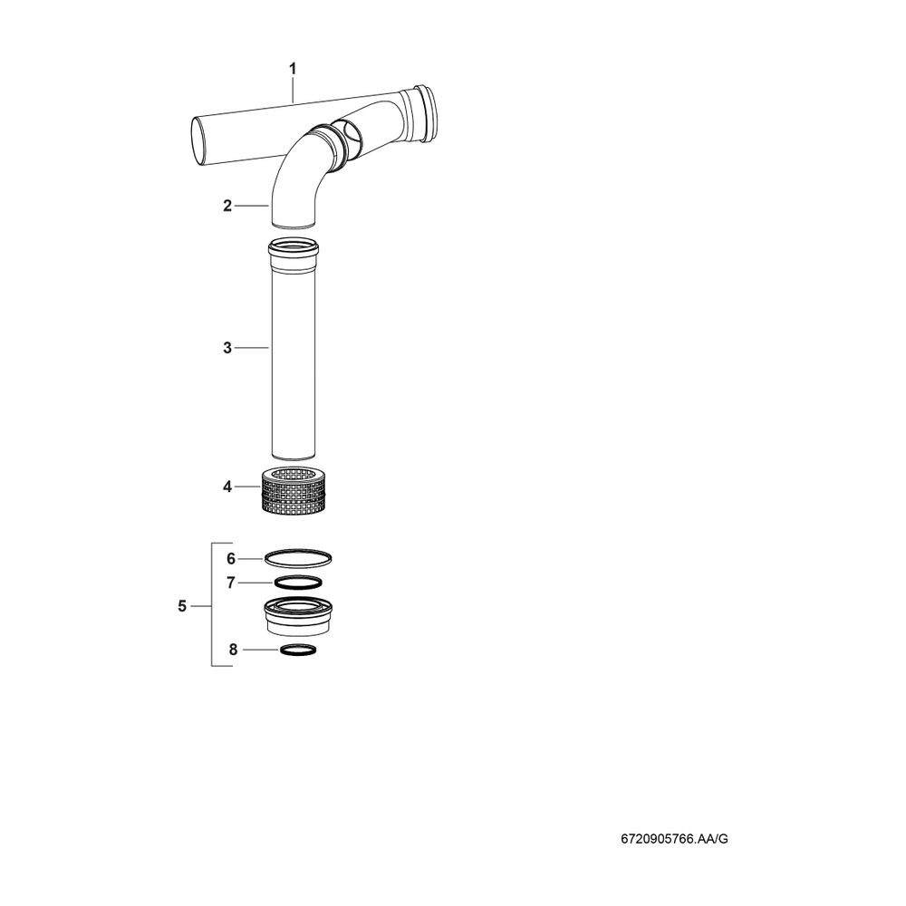 BOSCH Abgaszubehör AZB 951 Ergänzungsbausatz Kaskade d:250 mm... JUNKERS-7746900671 4047416138718 (Abb. 2)