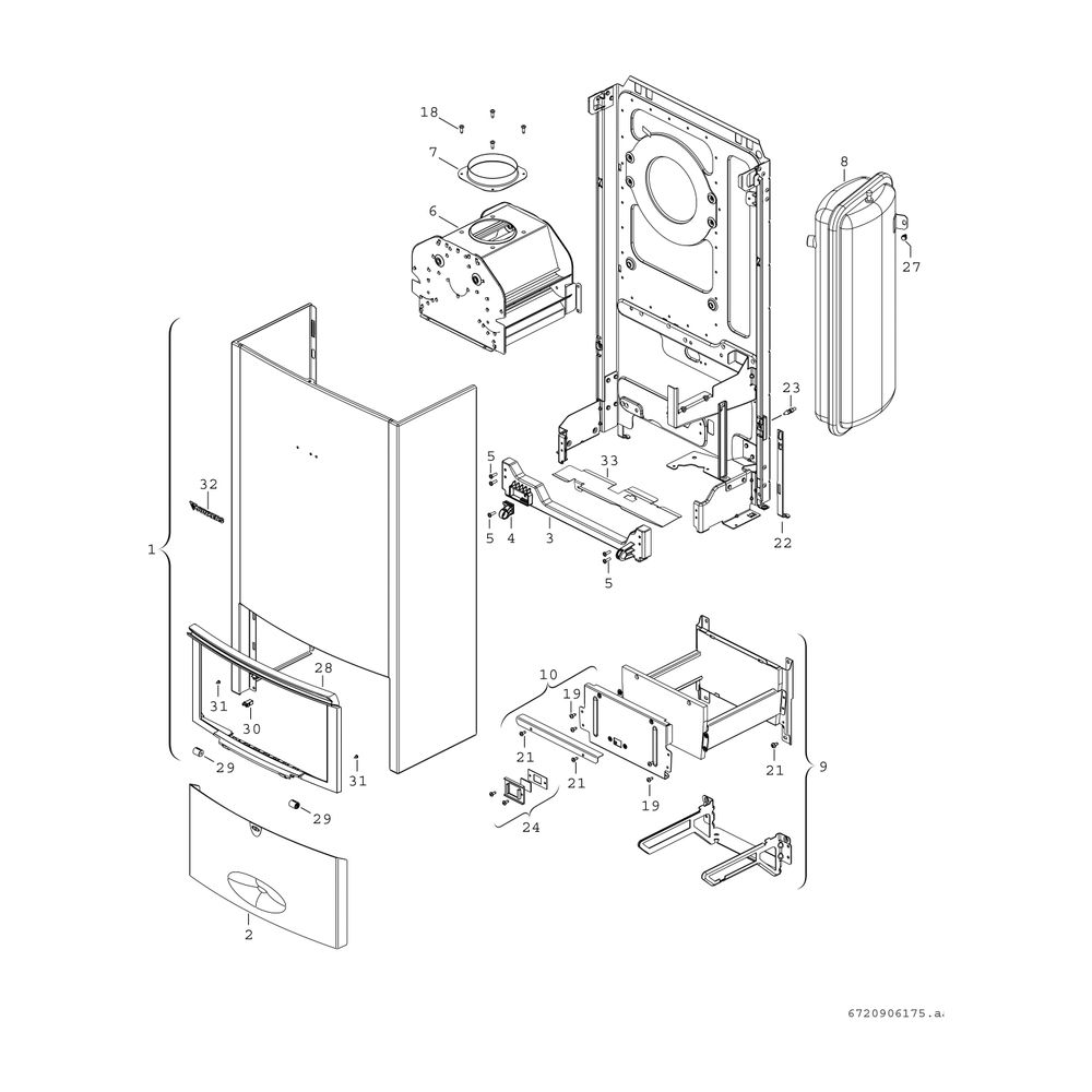 BOSCH Gas-Heizwertgerät, wandhängend CERAMINI ZSR 5/10-7 KE 23, 770x450x275... JUNKERS-7736900309 4054925619447 (Abb. 3)