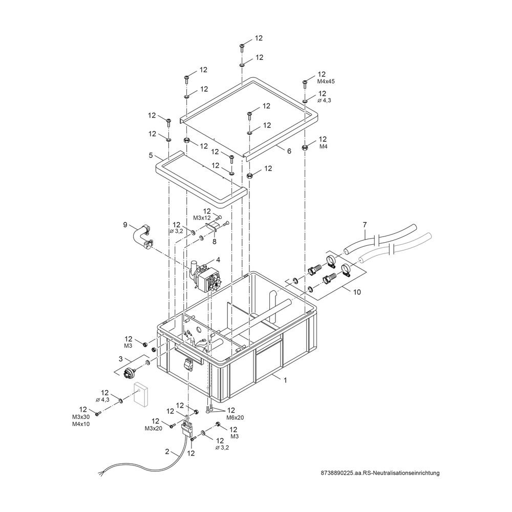 BOSCH Sonstiges Zubehör Nr. 1606 Neutralisationsbehälter mit Pumpe... JUNKERS-8718577421 4047416612355 (Abb. 3)