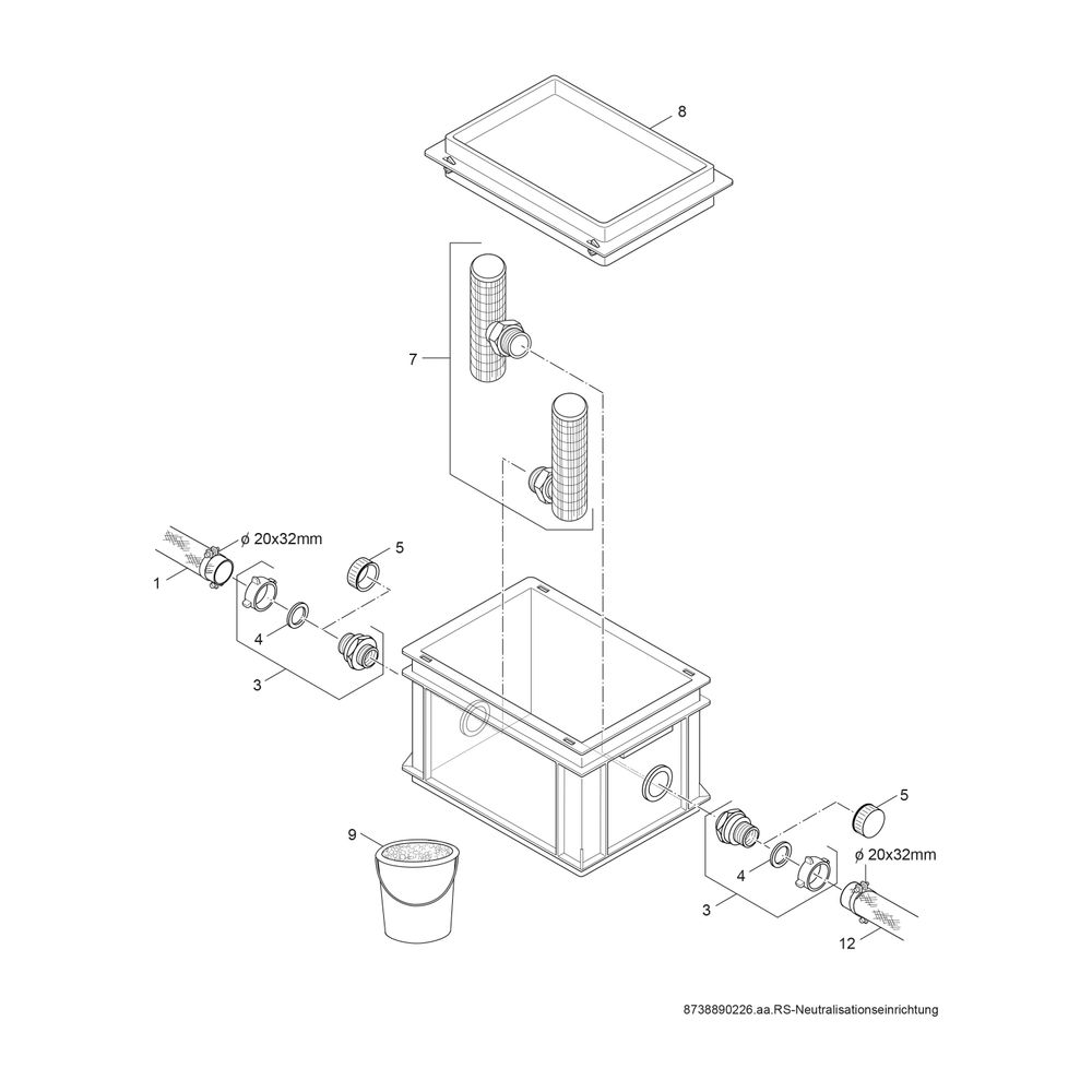 BOSCH Sonstiges Zubehör Nr. 1605 Neutralisationsbehälter... JUNKERS-8718576749 4047416612157 (Abb. 3)