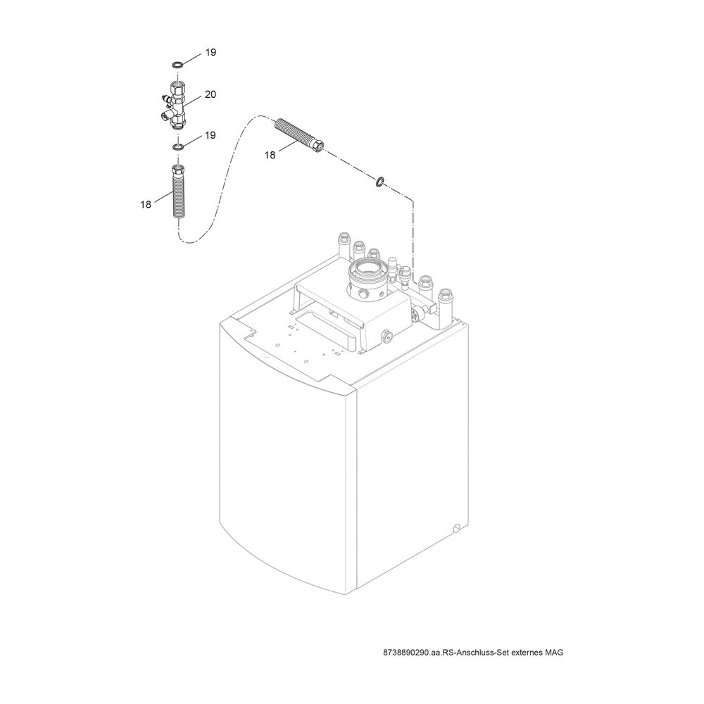 BOSCH Installationszubehör Nr. 1632 Anschluss-Set für externes MAG... JUNKERS-63019422 4047416761008 (Abb. 2)