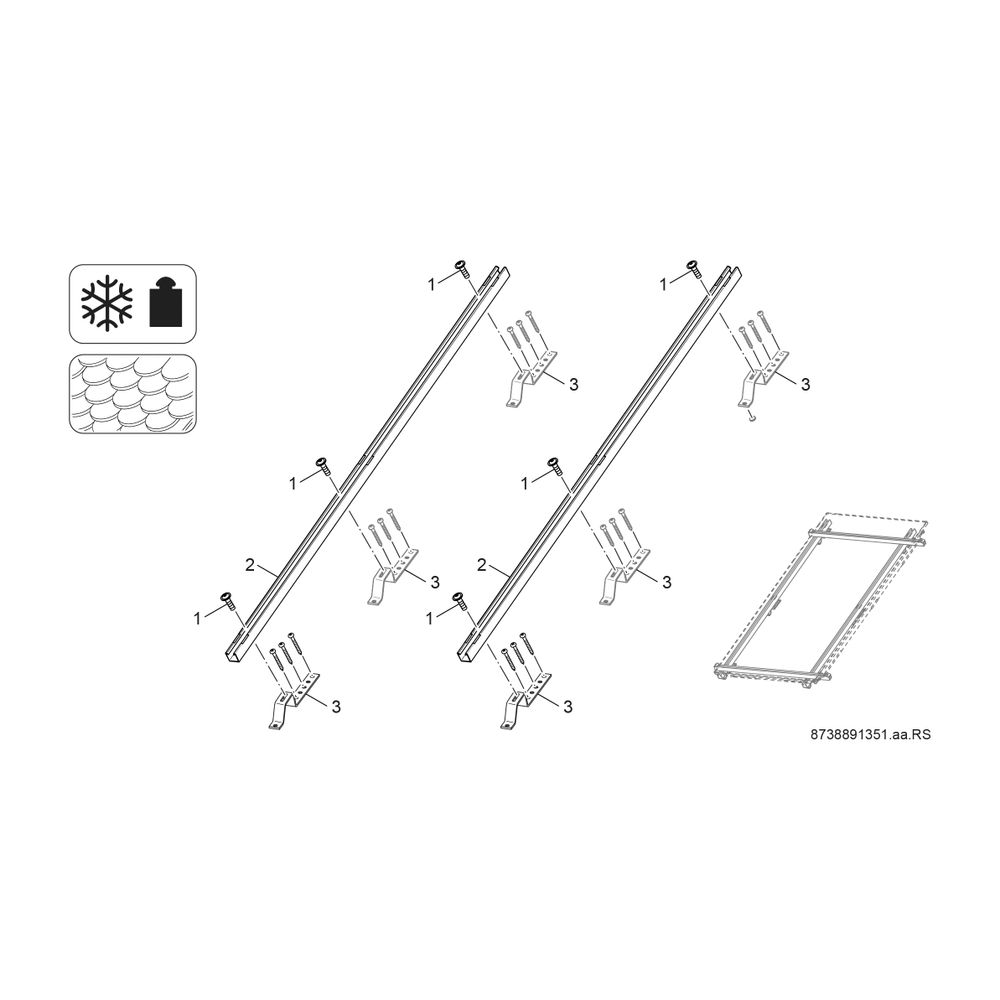 BOSCH Schneelastprofil Aufdach FKA 16-2 Schiefer/Schindel, senkrecht... JUNKERS-8718531029 4051516044862 (Abb. 2)