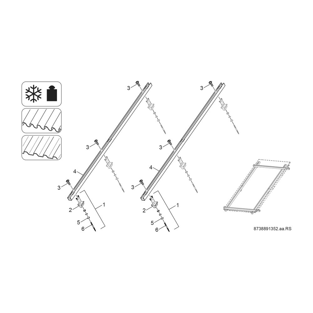 BOSCH Schneelastprofil Aufdach FKA 17-2 Well-/Blechdach, senkrecht... JUNKERS-8718531030 4051516044879 (Abb. 2)