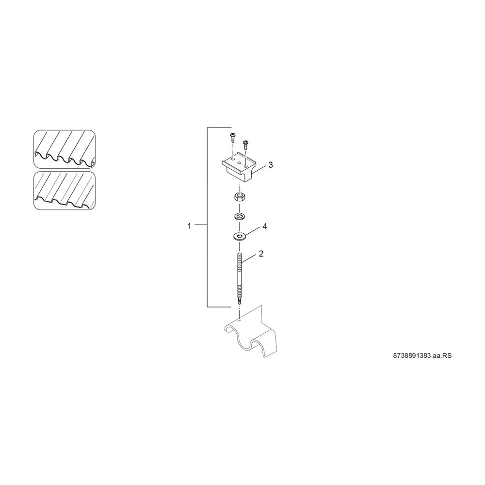 BOSCH Zubehör Flachkollektoren FKA 4-2 Dachanbindung Well-/Blechdach, 4 Stück... JUNKERS-8718531025 4051516044824 (Abb. 2)