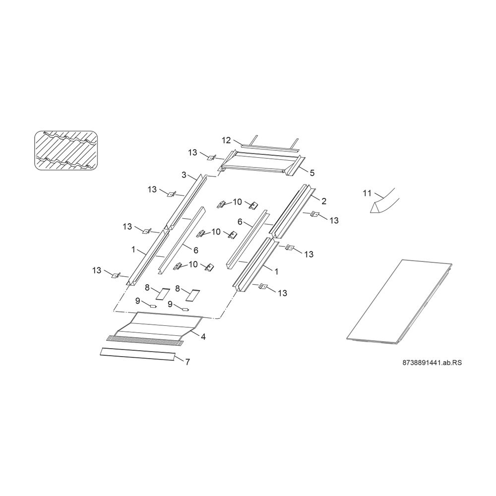 BOSCH Zubehör Solartechnik FKI 3-2 Indach Einzelkollektor senkr. Pfanne... JUNKERS-8718530980 4051516044404 (Abb. 2)