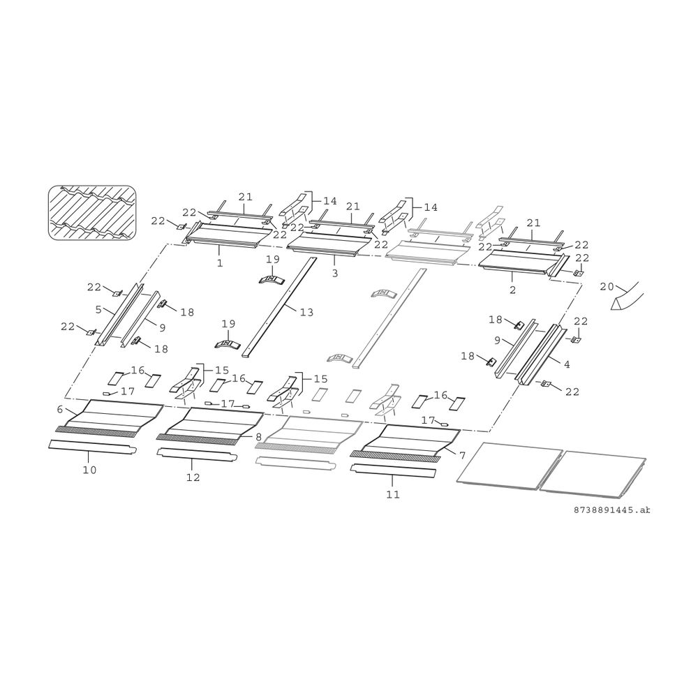 BOSCH Zubehör Solartechnik FKI 11-2 Indach Grundset 2 Kollektoren waagerecht... JUNKERS-8718530987 4051516044473 (Abb. 2)