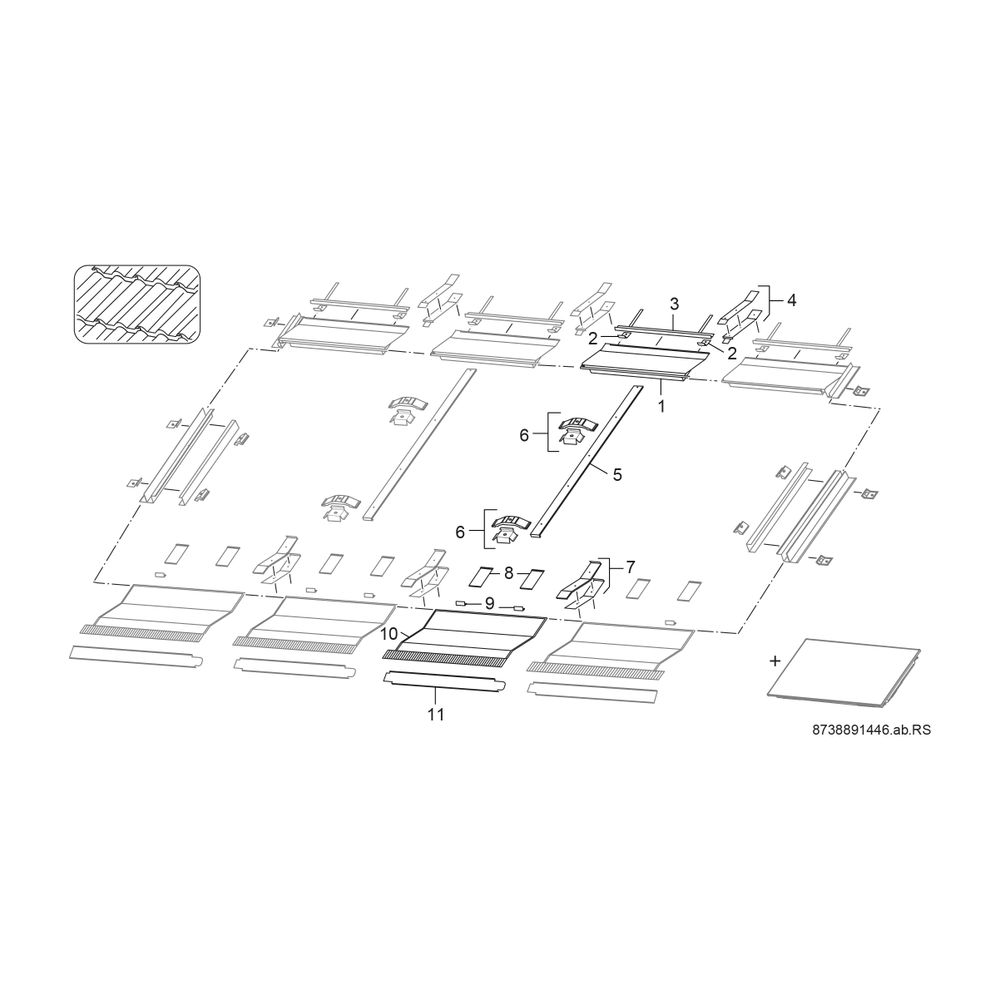 BOSCH Zubehör Solartechnik FKI 12-2 Indach Erweiterungsset waagerecht Pfanne... JUNKERS-8718530988 4051516044480 (Abb. 2)