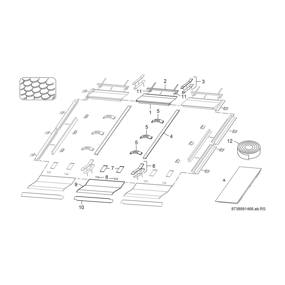 BOSCH Zubehör Solartechnik FKI 24-2 Indach Erweiterung waagr. Schiefer/Biber... JUNKERS-8718531000 4051516044602 (Abb. 2)