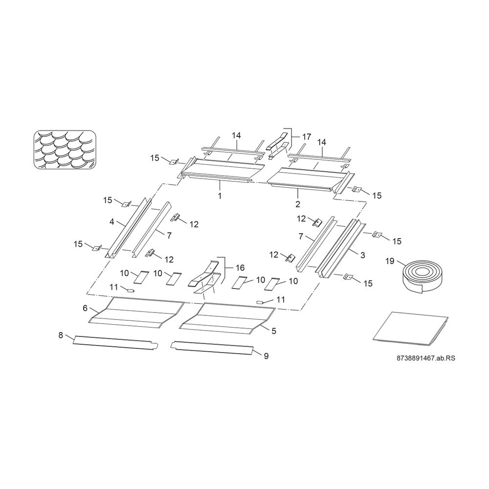 BOSCH Zubehör Solartechnik FKI 21-2 Indach Einzelkollektor waagr. Schiefer... JUNKERS-8718530998 4051516044589 (Abb. 2)