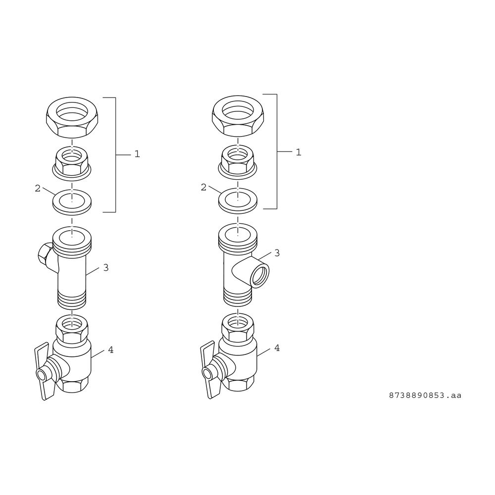 Junkers Bosch HKA Anschluss-Set Aufputzmontage, DN 32... JUNKERS-7095692 4047416871509 (Abb. 2)