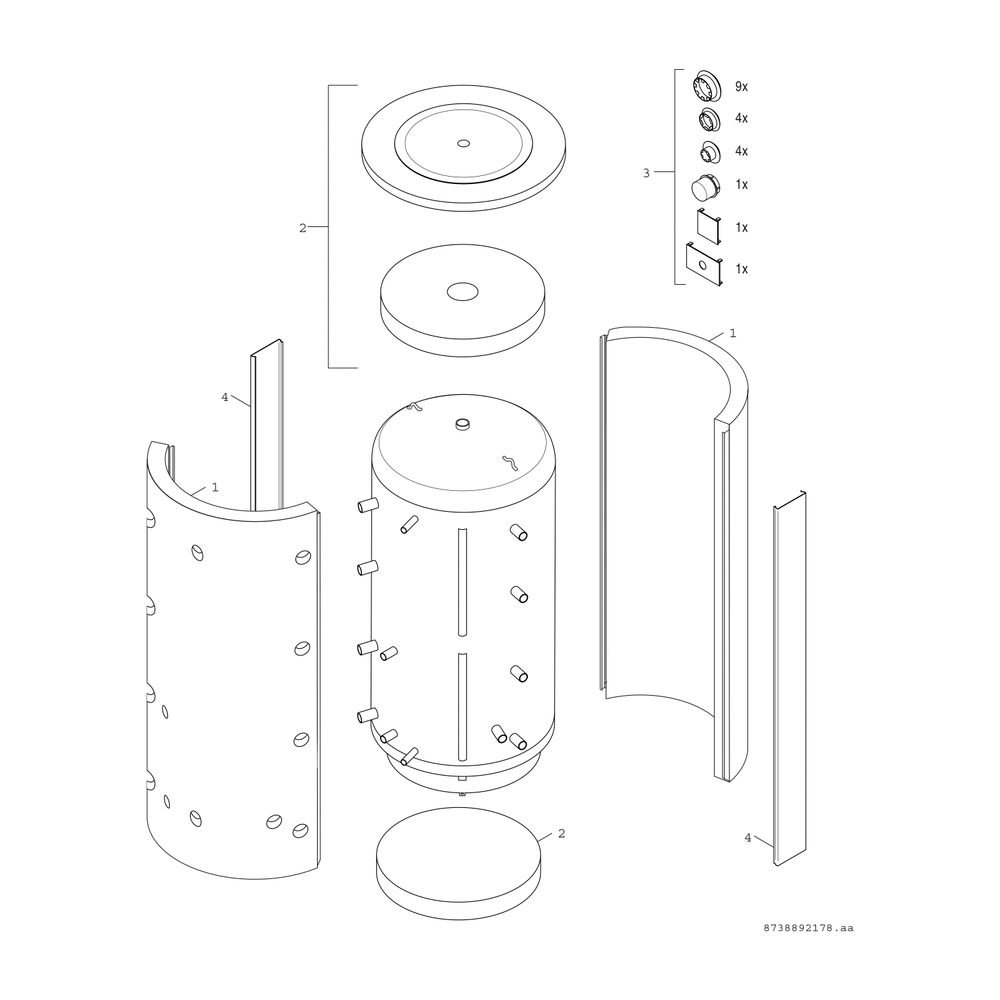 BOSCH Spezial-Kombi-Schichtenspeicher 2036x790, PF 1000 Sol., Nutzinhalt 1000L... JUNKERS-8718543776 4051516701710 (Abb. 3)