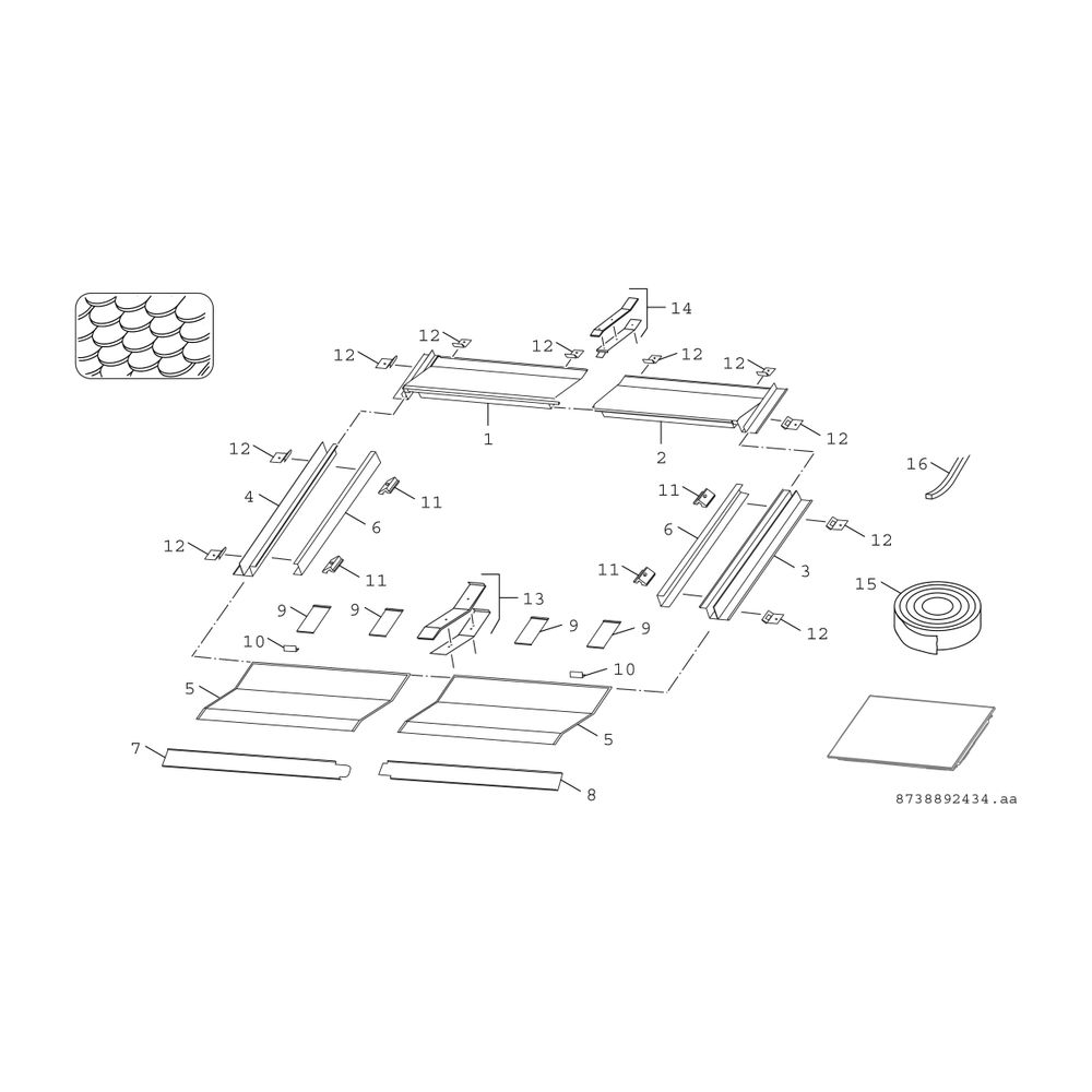 BOSCH Zubehör Flachkollektoren FKF 21-2 Indach Schiefer/Biberschwanz, senkrecht... JUNKERS-8718532840 4051516724344 (Abb. 3)