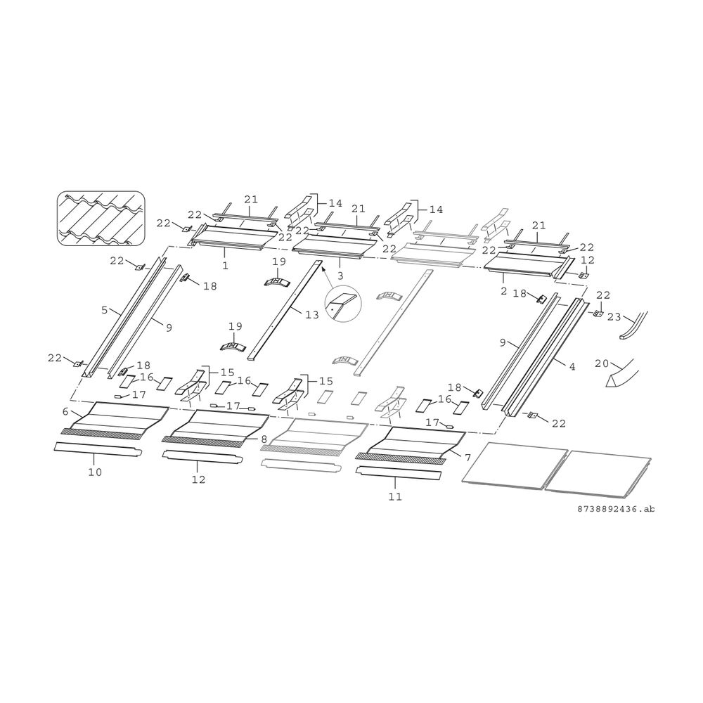 BOSCH Indach Grundbausatz FKI 11-2 Pfanne/Ziegel, waagerecht... JUNKERS-8718532838 4051516724320 (Abb. 3)